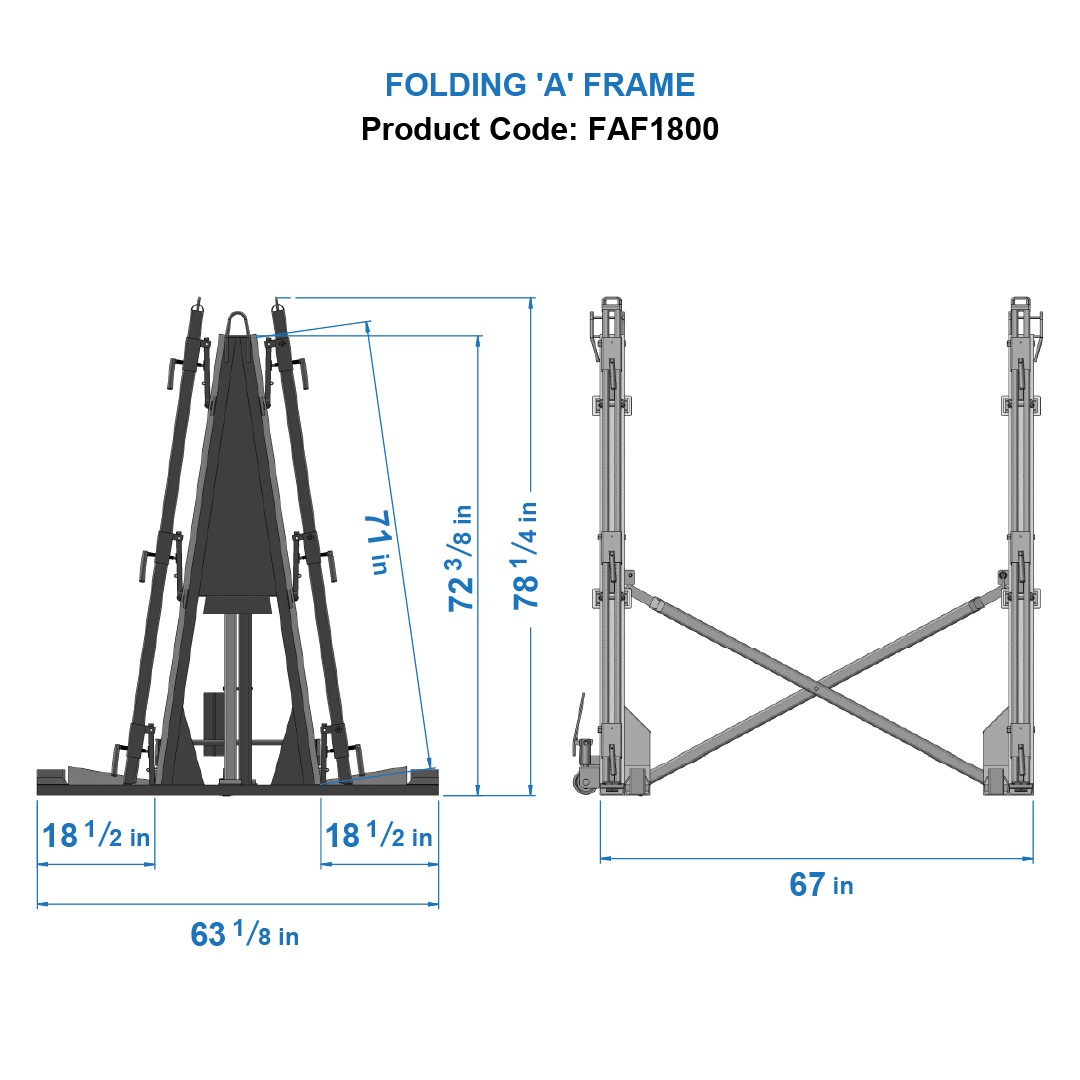 Folding A-Frames FAF1800 (Dimension)
