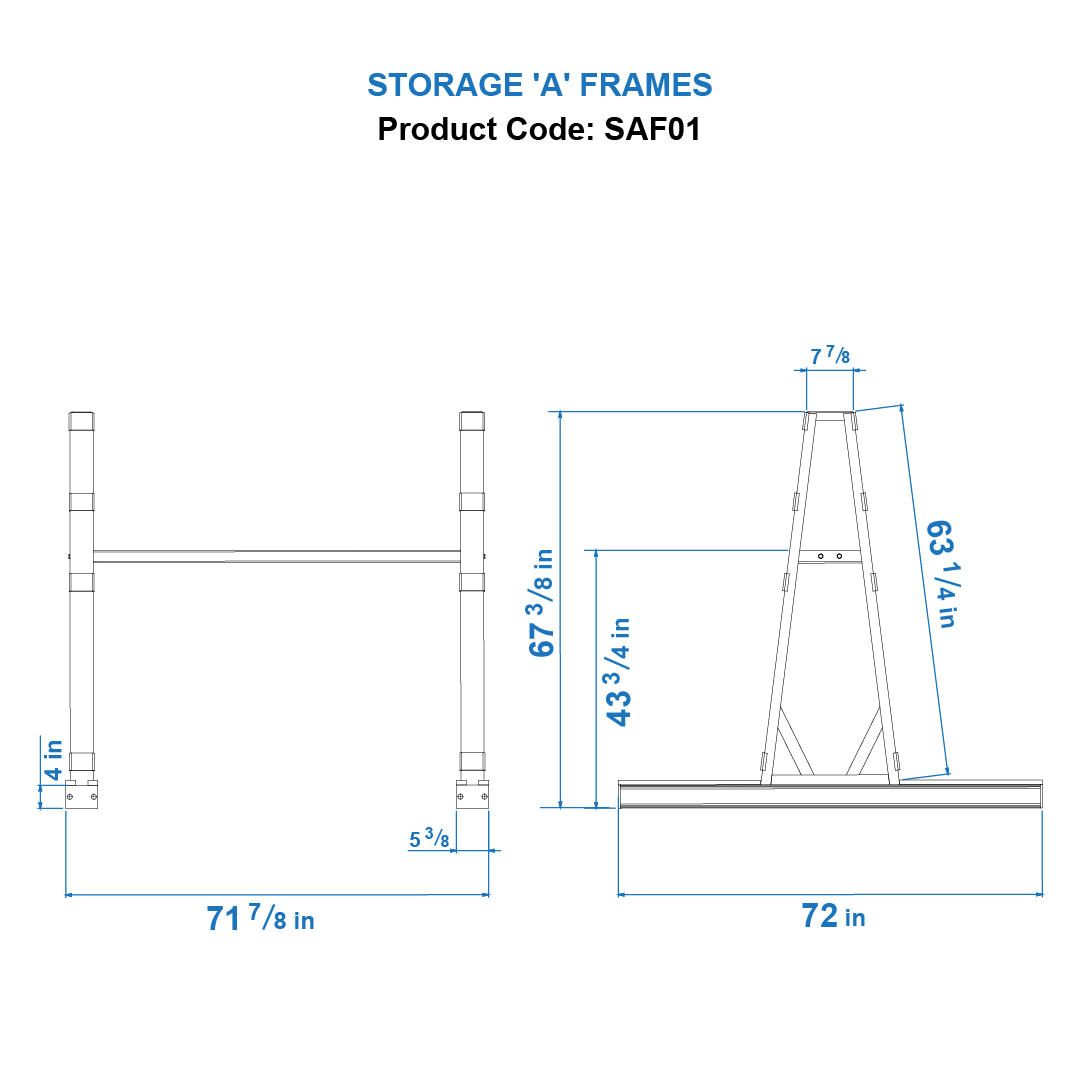 Storage A-Frames SAF01 (Dimension)