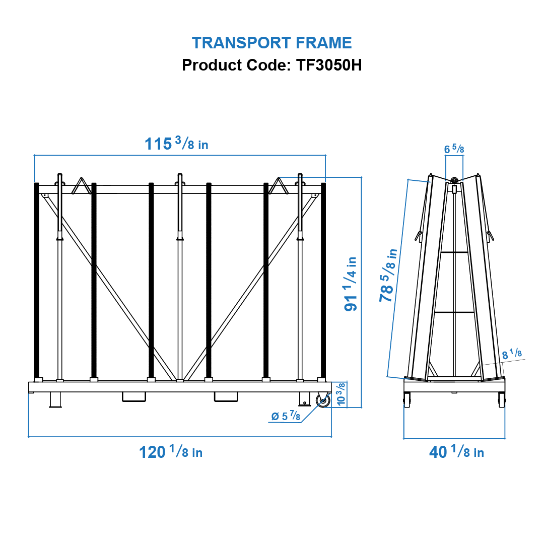 Transport Frames TF3050H (dimension)